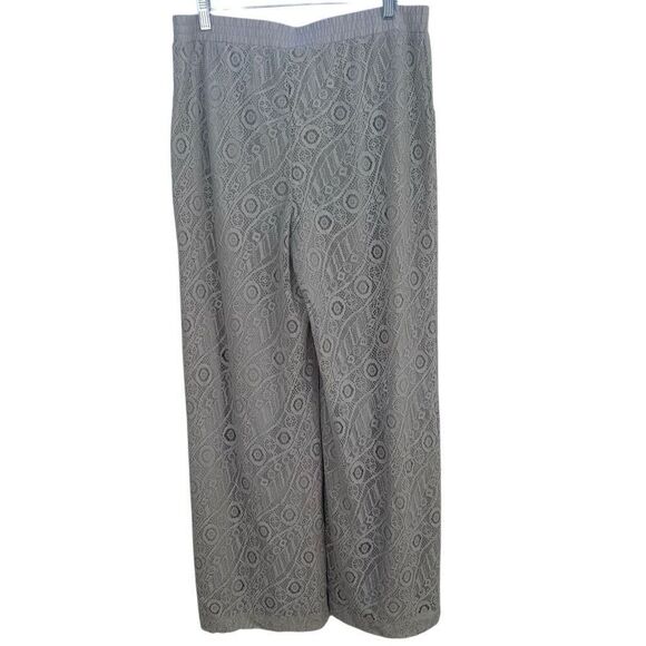 Chico's Wide Leg Palazzo Pants Women's Size 1.5 Med. Taupe Lace Overlay Pull-on - Picture 11 of 15
